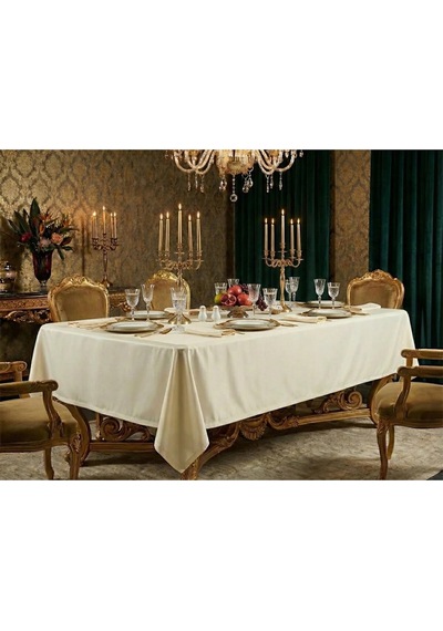 Kristal Monoray Kumaş Krem Masa Örtüsü Dikdörtgen 140x200 Cm - 803 Çok Renkli
