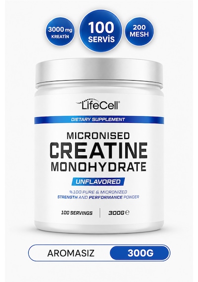 Creatıne Monohydrate 300 G 200 Mesh Mikronize Aromasız Kreatin 3000 Mg