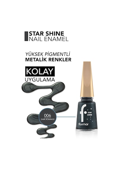 Flormar Metalik Parlak Oje - Star Shine Nail Enamel - 006 Dark Romance-8690604564163