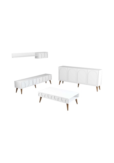 Variant Lyon 3 Lü Salon Takımı - Beyaz / Ceviz