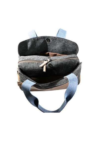 Biem Accessory Biem Antrasit -vizon Denim Salaş-retro Taş Trok Döşemeli Çok Gözlü Çanta Çok Renkli