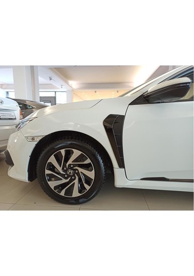 Honda Civic FC5 İçin Uyumlu-FK7 Yan Çamurluk Izgarası Kalın Model Piano Black