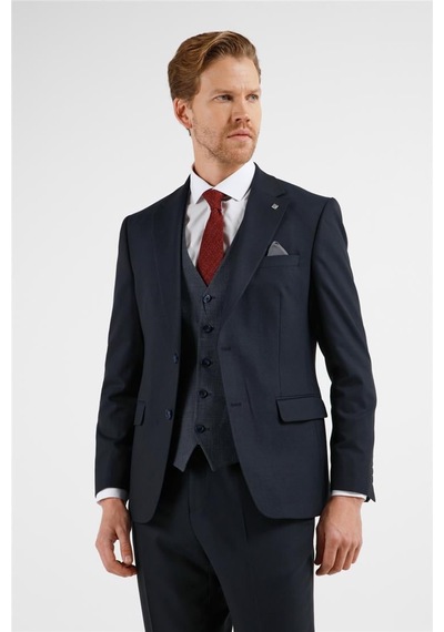 İmza Lacivert Mono Yaka Kazayağı Desen Yelekli 6 Drop Slim Fit Takım Elbise 1001255175 Lacivert İmza Lacivert Mono Yaka Kazayağı Desen Yelekli 6 Drop Slim Fit Takım Elbise 1001255175 Lacivert