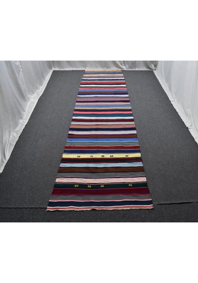 Zehra Abla Halı Yeni El Dokuma Otantik Bukleli Pamuklu Yolluk Kilim 6289
