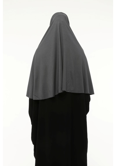 Altobeh Hazır Türban Peçeli Pratik Eşarp Tesettür Nikaplı Hijab - Namaz Örtüsü Sufle 3xl - Füme Füme