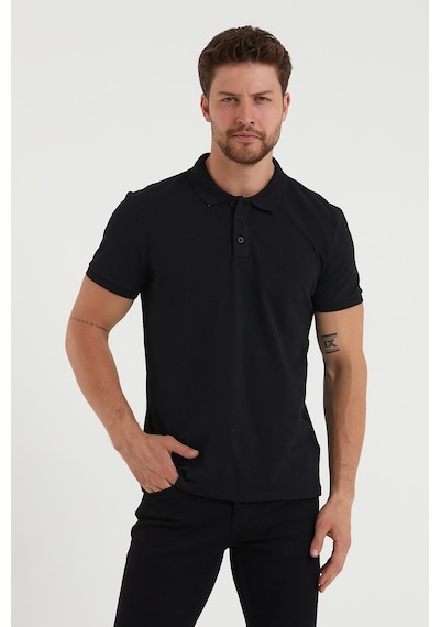 Erkek Regular Fit Polo Yaka 3lü T-shirt Kırmızı-gri-siyah Beyaz