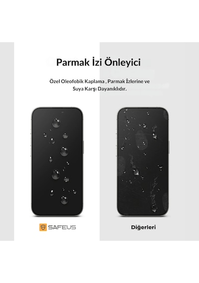 Safeus Tam Kaplayan Parmak İzi Bırakmayan Safir Ekran Koruyucu Cam , Apple Uyumlu iPhone 12 Pro Max İle