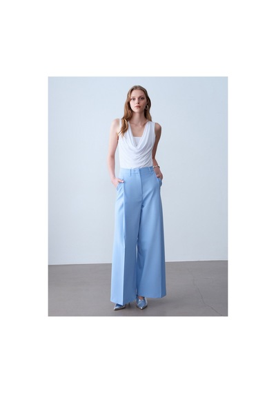 Dilvin 32895 Degaje Yaka Top Beyaz