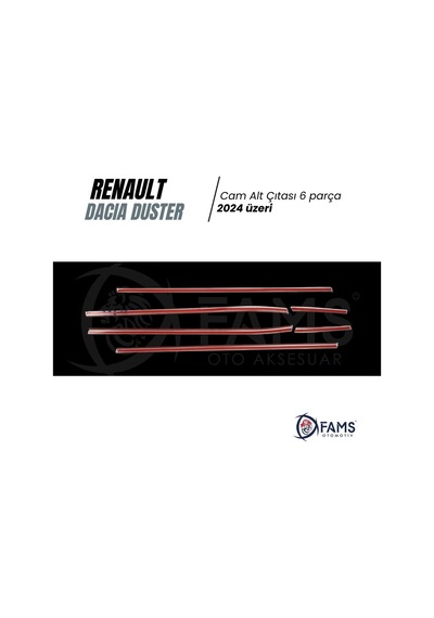 Renault Duster 2024 Üzeri Krom Cam Alt Çıtası 6 Prç P.çelik