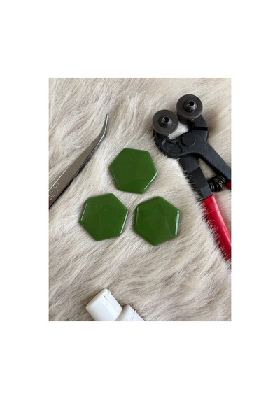 Koyu Yeşil Altıgen Sanatsal Mozaik 48x48mm 100gr