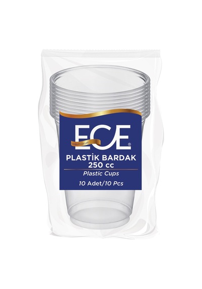 Ece Plastik Bardak 10'lu 250 Cc 3 Adet Çok Renkli