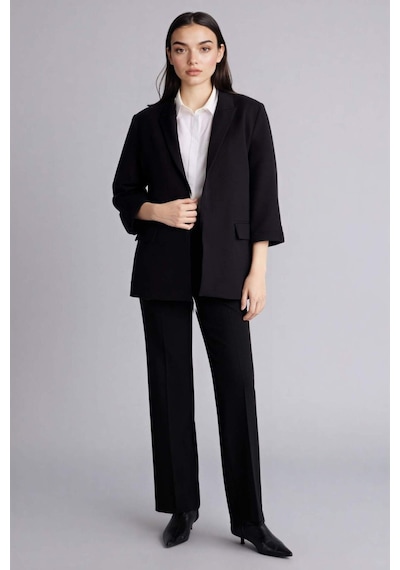 Defacto Regular Fıt Ceket Yaka Blazer Ceket G7818ax26spbk81 Siyah-bk81