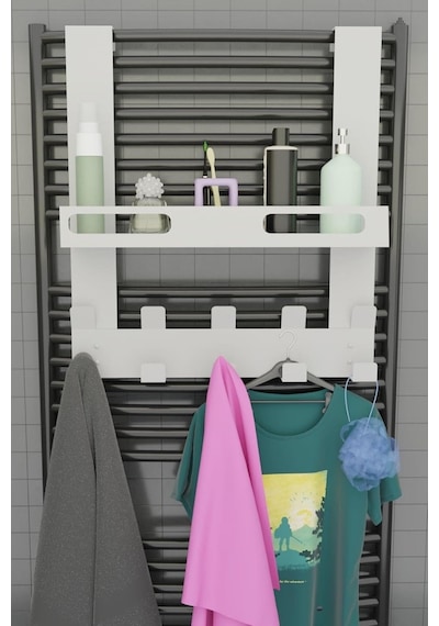 Risingmaber Beyaz Raflı Havlupan Askısı Banyo Petek Askısı Ve Raflı Havlu Askılığı, Banyo Peteği Askılığı Diğer