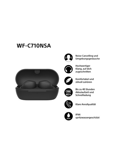 Sony Wf-c710nsa Gerçekten Kablosuz Gürültü Önleyici Kulaklıklar, Hafif Kulaklıklar, Dokunmatik Kontroller, Çok Noktalı Bağlantı, Ipx4, 40 Hr'ye Kadar Pil, Hızlı Şarj, İos Ve Android - Siyah Sony Wf-c710nsa Gerçekten Kablosuz Gürültü Önleyici Kulaklıklar, Hafif Kulaklıklar, Dokunmatik Kontroller, Çok Noktalı Bağlantı, Ipx4, 40 Hr'ye Kadar Pil, Hızlı Şarj, İos Ve Android - Siyah