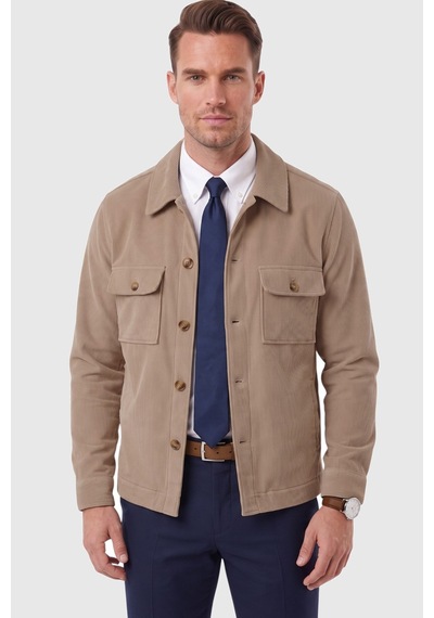 Rizzup Erkek Slim Fit Fitilli Kadife Vizon Ceket %100 Pamuk Düğmeli Cepli Astarsız 2701104