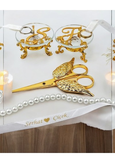 Lucevia Gold Cam Yüzük Yükselticisi Ve Söz Makası Seti Bronz Bronz