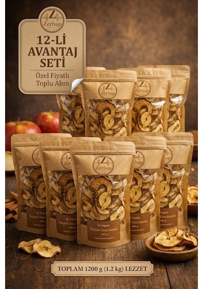 Tarçınlı Elma Kurusu 12'li Avantaj Paketi 12 X 100g 1200 G