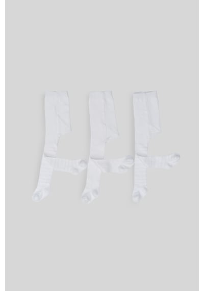 Defne Baby 3 Çift Pamuklu Kız Çocuk Ve Bebek Külotlu Çorap Beyaz