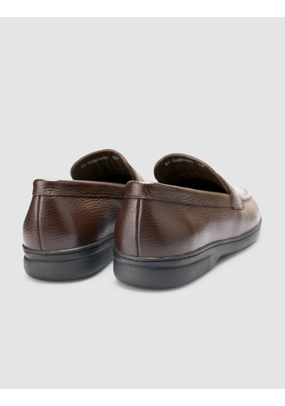 Cabani Atria %100 Hakiki Deri Koyu Kahverengi Düz Erkek Loafer