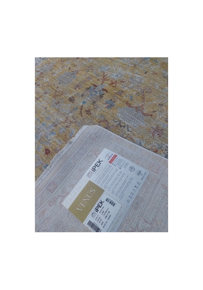 İpek Halı Venüs 160x230 4m2 Polyester İplik Dokuma Halı Krem / Gold