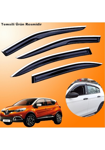 Renault Captur Krom Cam Rüzgarlığı Abs Nikelajlı Krom Mügen Cam Rüzgarlığı 2013-2019 Arası 4 Parça