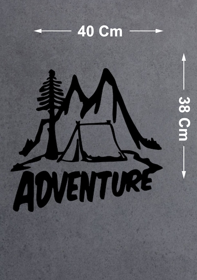Kamp Adventure Sticker - Araba Oto Motosiklet Karavan Cam Sticker - 02167 40x38 Cm