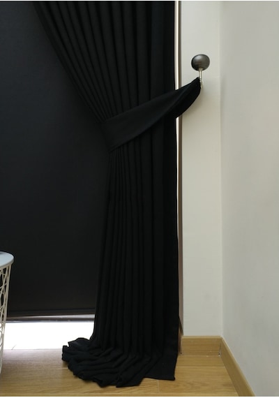 Taç Soft Siyah Fon Perde (481097295) Siyah
