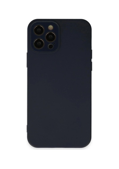 Mey İthalat iPhone Uyumlu 12 Pro Max Kılıf Lansman Glass Kapak - Lacivert