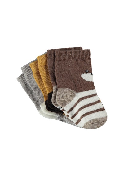 Civil Baby Face Animal 3'lü 6- Bebek Erkek Çorap Set - Standart