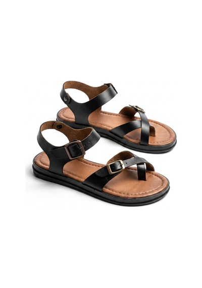 Giamgia Store Kadın Siyah Parmak Arası Düz Sandalet-2407
