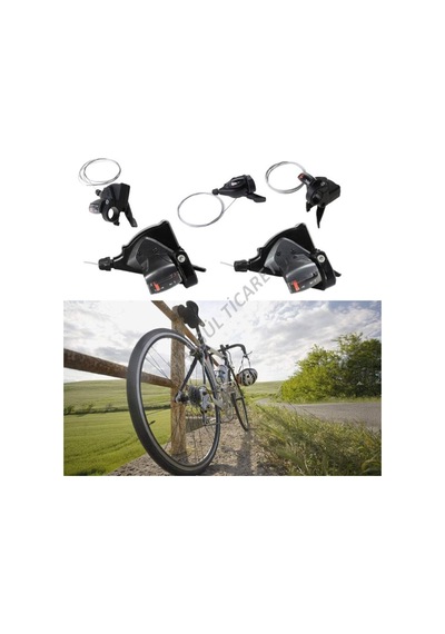 Hsgl Bisiklet microSHIFT TS-38-8  3x8 vites kolu Shimano mod Siyah