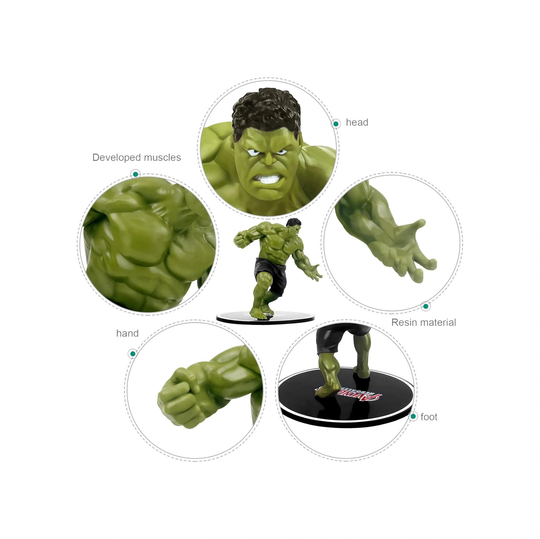 Marvel Avengers Yenilmezler Hulk Özel Stantlı Oyuncak Figür Karakter Masaüstü Biblo Gençlere Hediye Marvel - Avengers