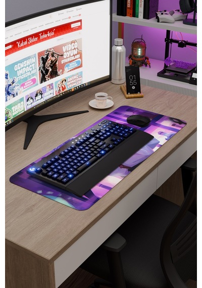 Va-11 Hall-a Kaymaz Dikişli Kauçuk Oyuncu Mousepad V4 - 70x30 Xl Gaming Mouse Pad Fare Altlığı