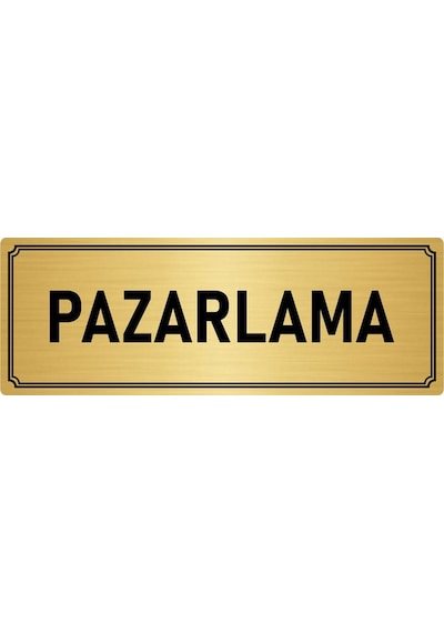 Metal Yönlendirme Levhası, Departman Kapı İsimliği Pazarlama 7x20 cm Altın Renk
