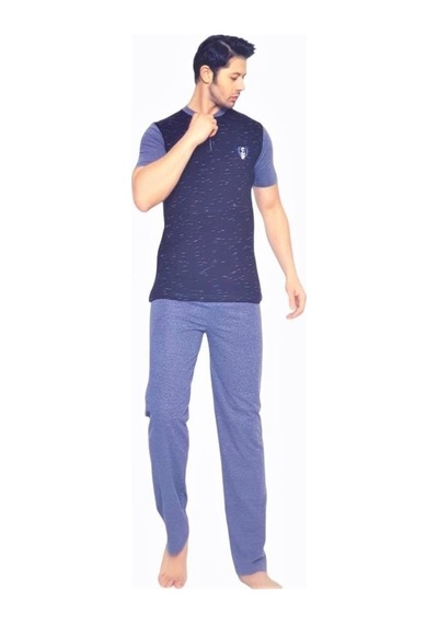 Estiva Desenli %100 Pamuk Günlük Erkek Pijama Takım