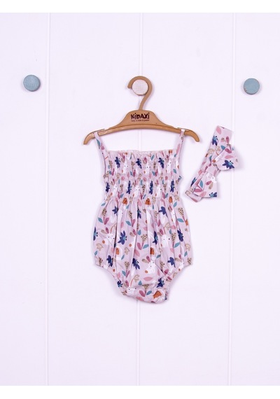 Kidaxi Tavşan Temalı Desenli Bandana Gömlek Body Takım 1-3/3-6/6-9/9-12 Ay Çok Renkli