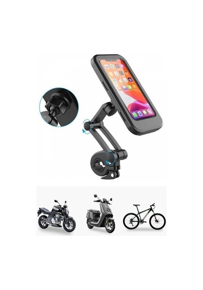 Motosiklet, Bisiklet, Atv Koluna Takılabilen 360 Dönebilir Su Geçirmez Telefon Tutacağı
