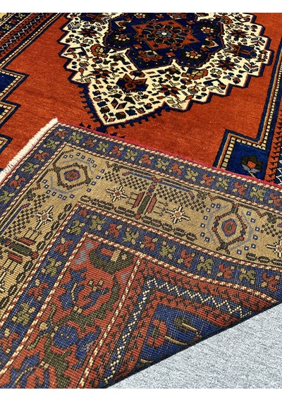 El Dokuma Taşpınar Halısı 175x315 Kavun İçi Kök Boya 6 M2 Halı Turuncu