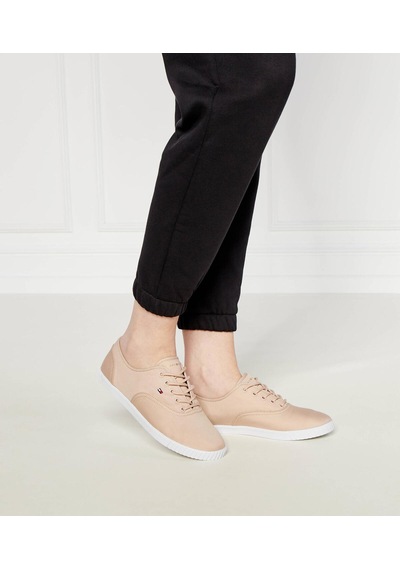 Tommy Hilfiger Canvas Lace Up Sneak Bej Kadın Sneaker