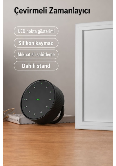 Siyah Led Göstergeli Mekanik Mutfak Manyetik Ve Ayaklı Zamanlayıcı Timer Thr396sy