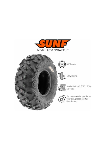 SunF 20X10-8 A051 Power II 6PR Atv Arka Lastik