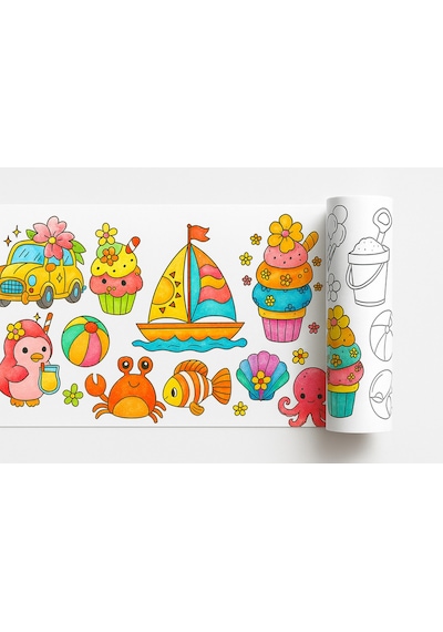 Yaz Mevsimini Seviyorum Tatil Yapıyorum Eğleniyorum Ve Boyuyorum Boyama Rulosu