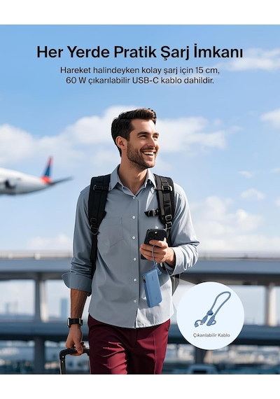 Belkin Boostcharge Power Bank 20000 Mah Display, Pd 20w Usb-c Kablolu Mavi