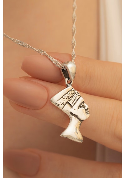 Antik Mısır Nefertiti Küçük Kadın Gümüş Kolye Antik Mısır Nefertiti Küçük Kadın Gümüş Kolye