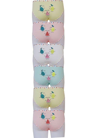 Hepsine Rakip 6lı Kız Çocuk Külot Renkli Desenli Baskılı Slip İç Çamaşırı Karışık