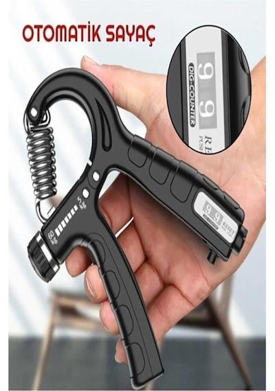 Sayaçlı 5-60 Kg Ayarlanabilir El Bilek Kas  Yay Siyah