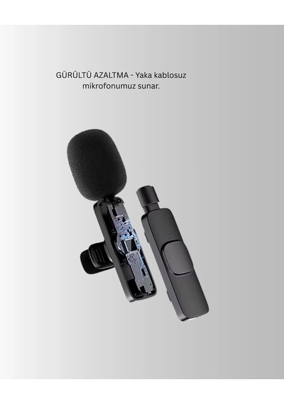 Ceylan Adam 2 Li Kablosuz Yaka Mikrofonu Apple Uyumlu iPhone İçin Profesyonel Video Ses Çok Renkli