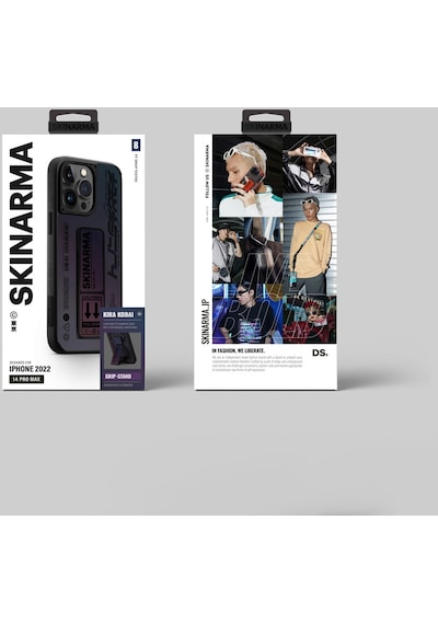 Apple Uyumlu iPhone 14 Pro Kılıf Skinarma Standlı Deri Görünümlü Kira Kobai Kapak