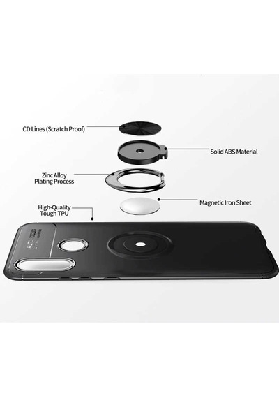Huawei Y6 2019 Kilif Yüzüklü Magnetli Ravel Case 357682743