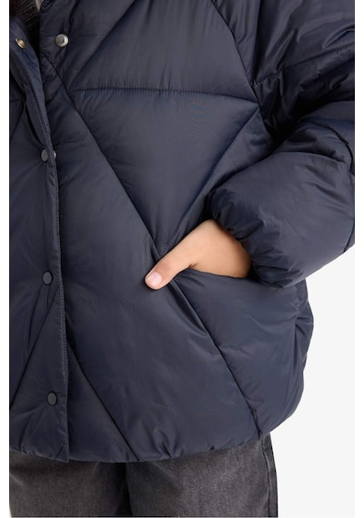 Defacto Kız Çocuk Çıtçıtlı Cepli Şişme Mont E9812a825aunv173 Lacivert